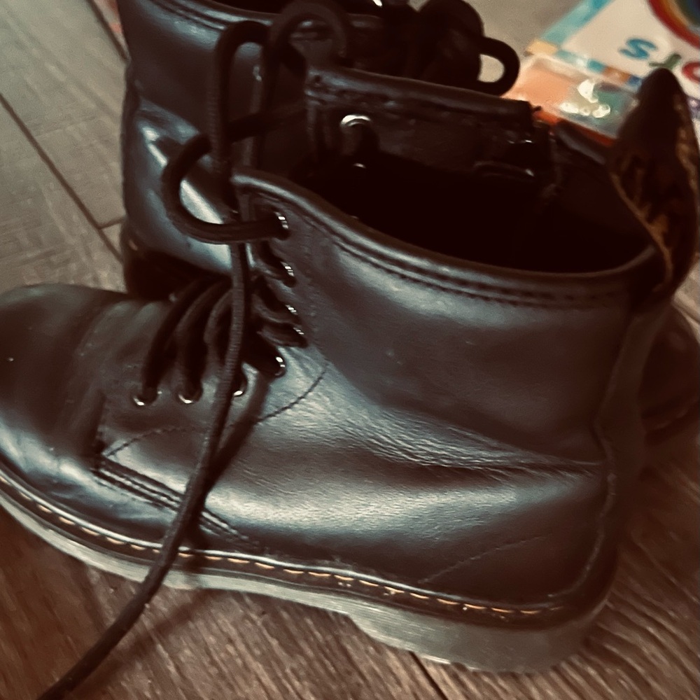 Black Leather Lace-Up Boots